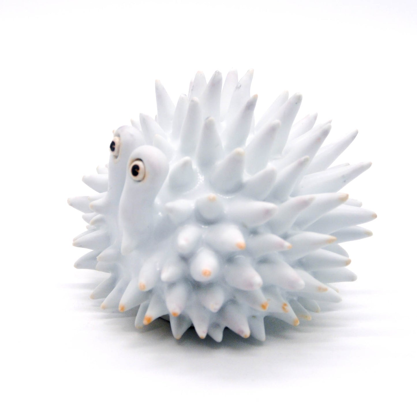 Matte White Mini Urchin with Light Pink Flashing
