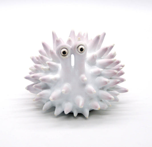 Matte White Mini Urchin with Pink Flashing I