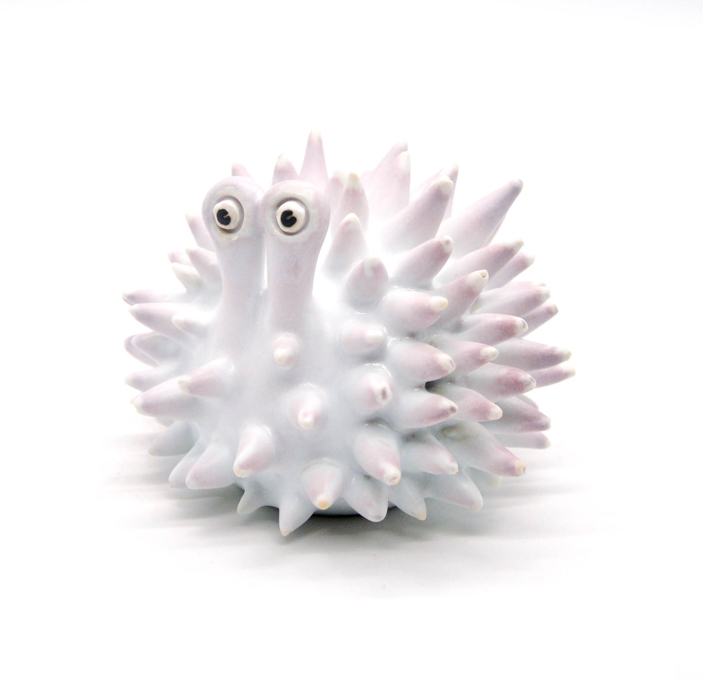 Matte White Mini Urchin with Pink Flashing I