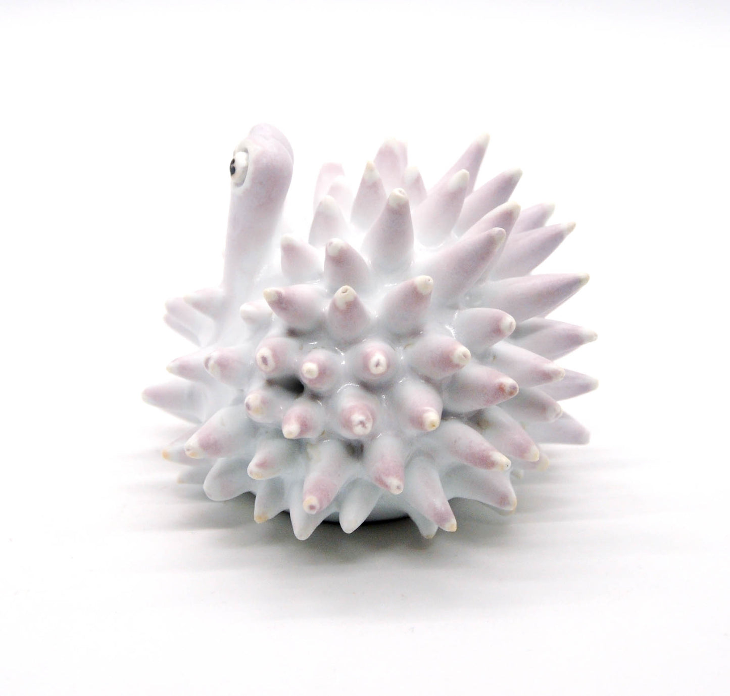 Matte White Mini Urchin with Pink Flashing I