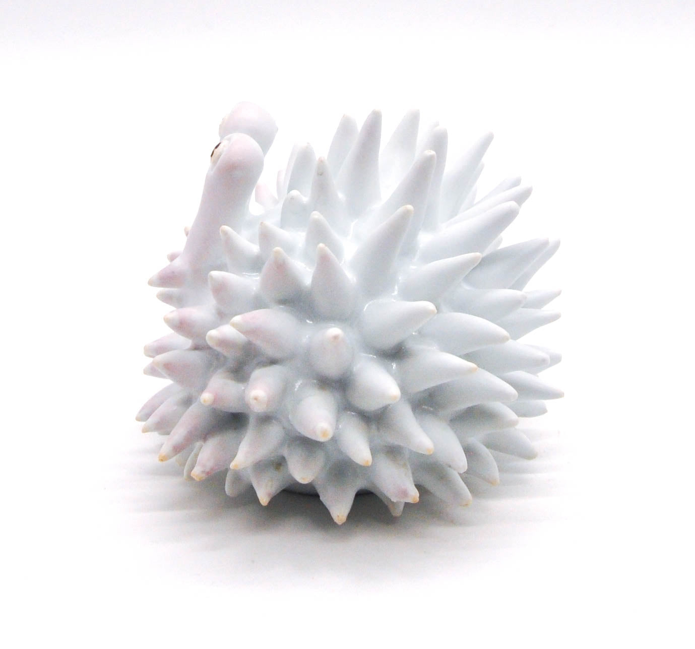 Matte White Mini Urchin with Pink Flashing II