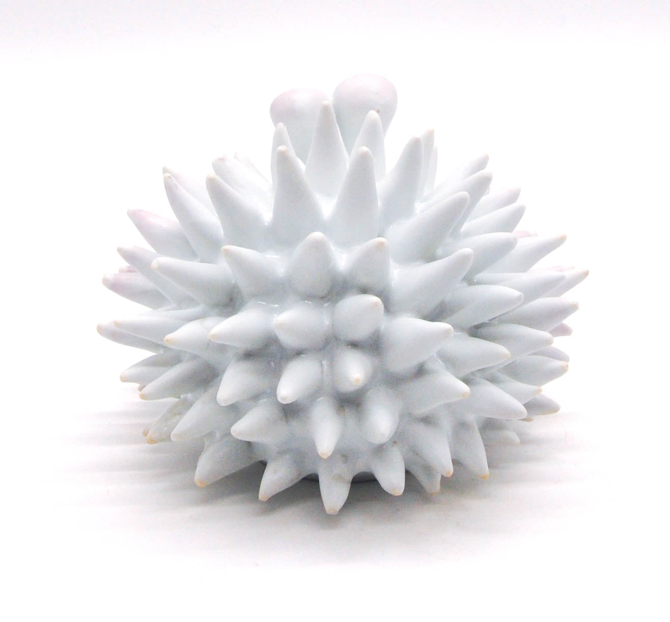 Matte White Mini Urchin with Pink Flashing II
