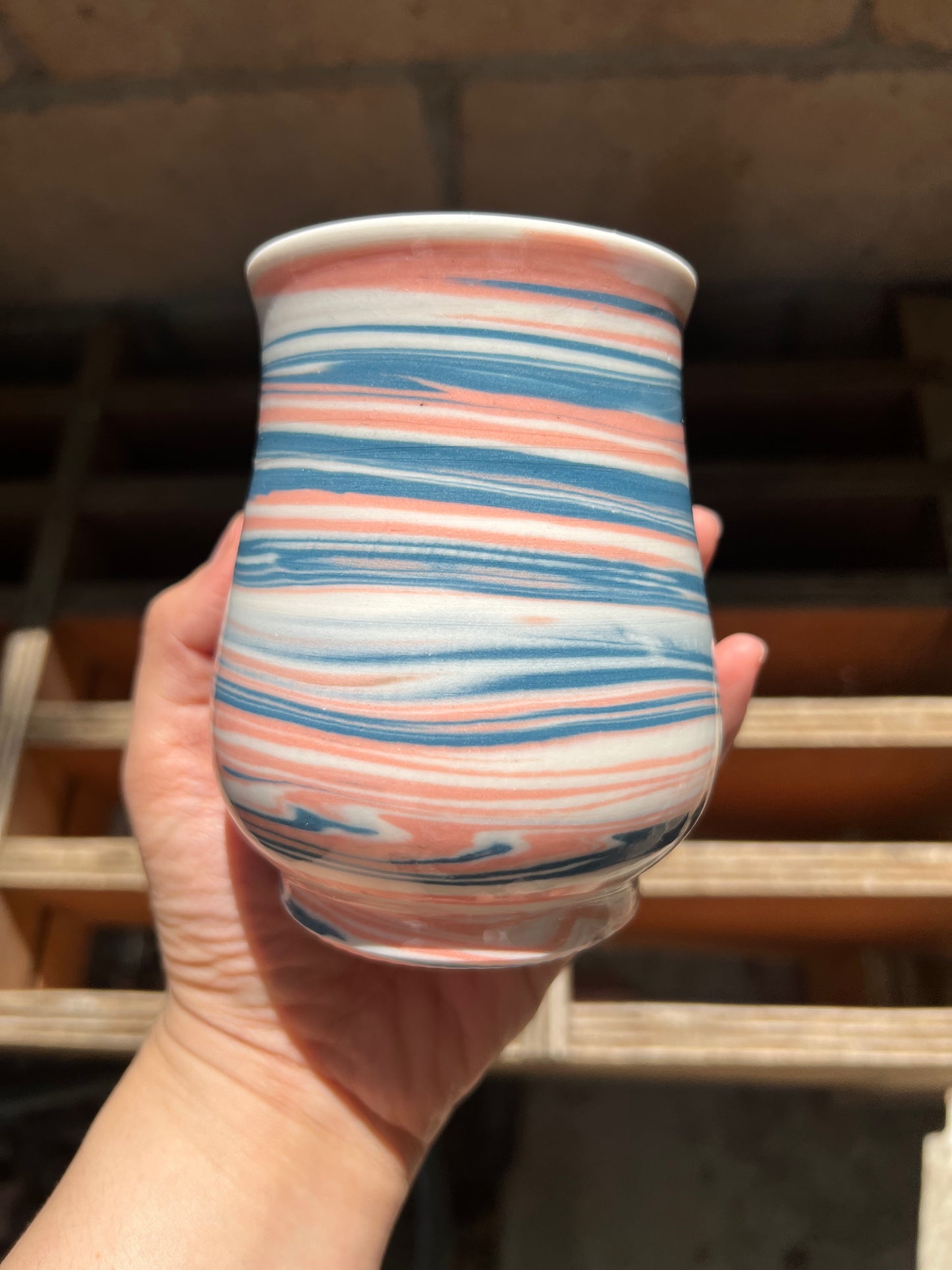 Pink Teal Swirl Cup