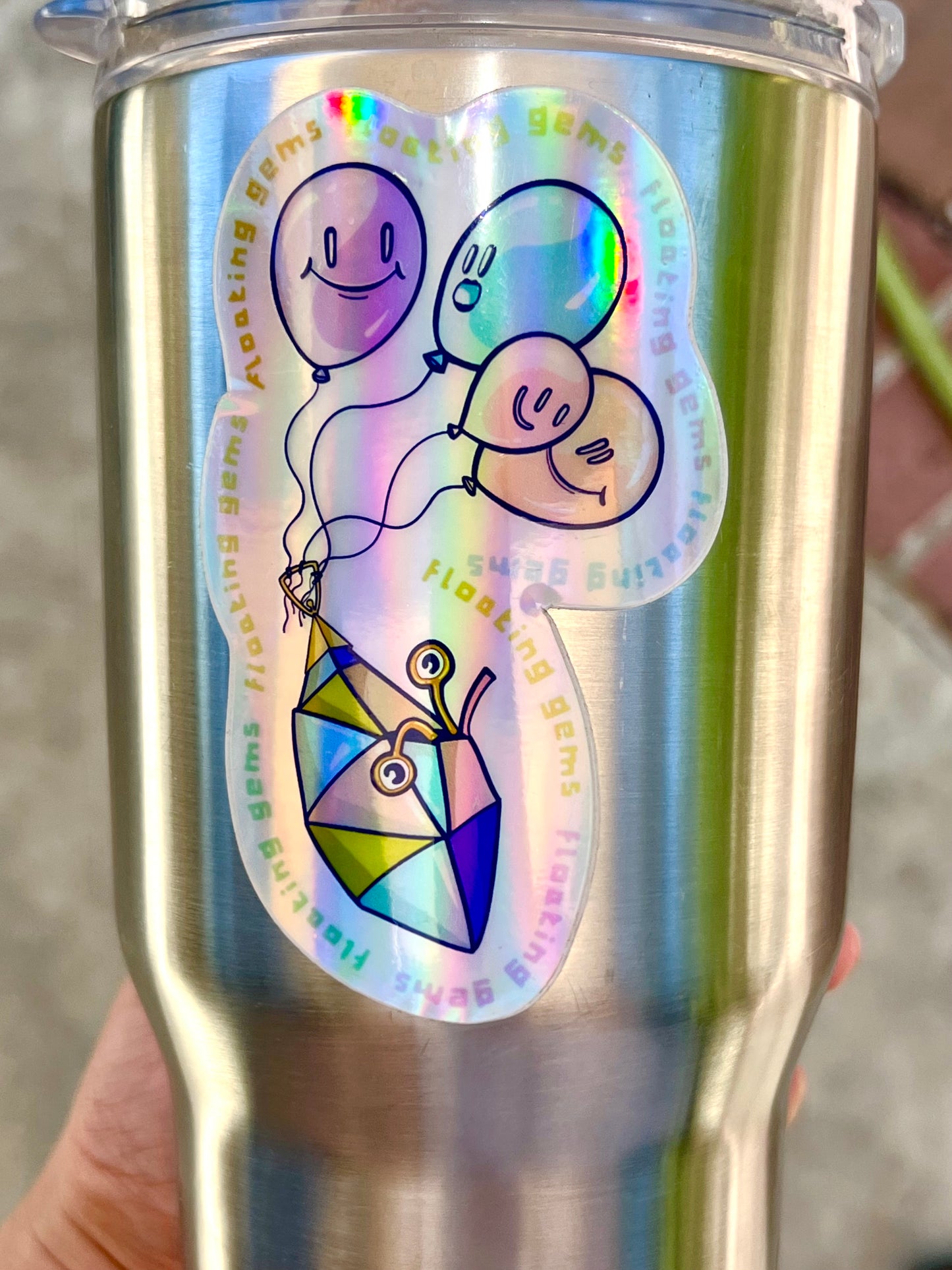 Holographic Floating Gem Stickers !