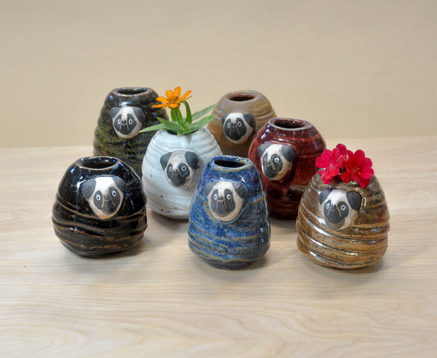 Maroon Red Lemuranda Bud Vases