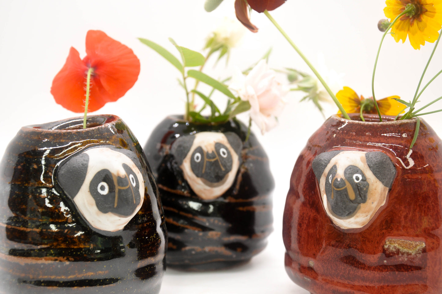 Maroon Red Lemuranda Bud Vases