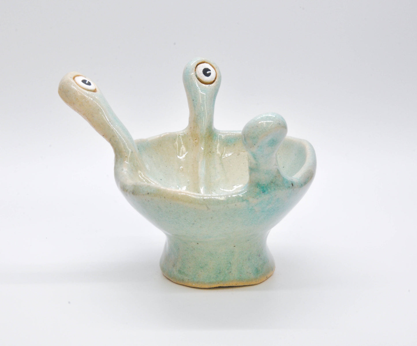 Glossy Celadon Eye-eye dish