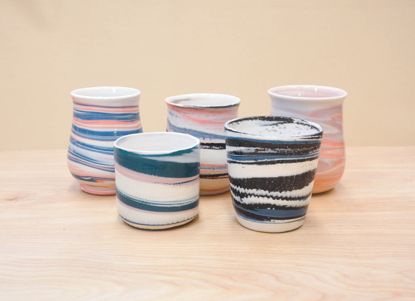Pink Teal Swirl Cup
