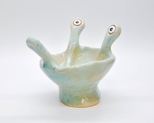 Glossy Celadon Eye-eye dish